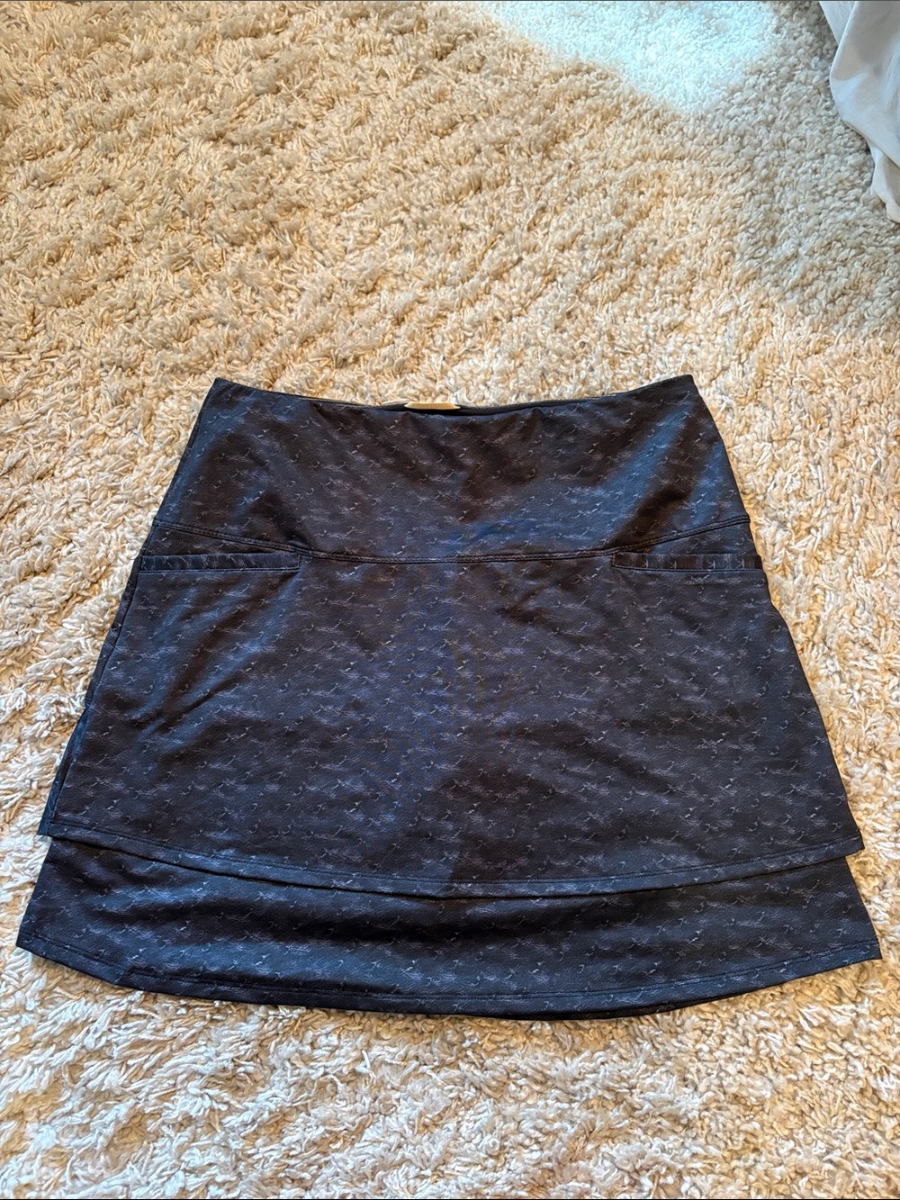 Lucky in Love Black A-Line Skirt with Subtle Texture
